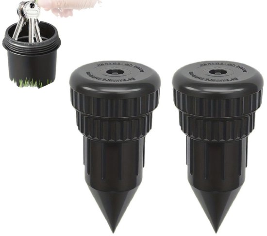2-teiliges Schwarzes Set Mit Attrappe Eines Gartensprengers Und Versteckter Aufbewahrungsbox Für Schlüssel Und Wertsachen
