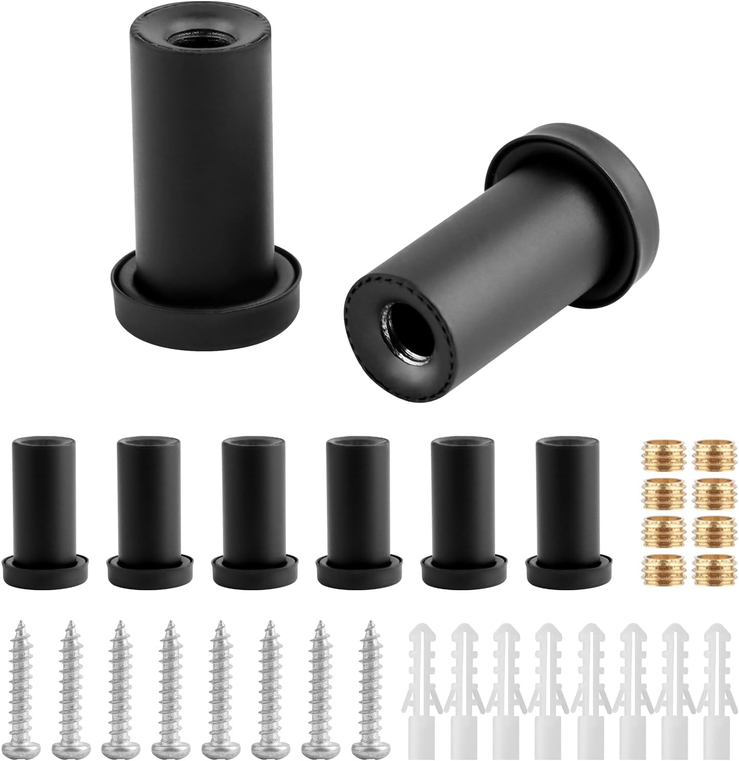 8-teiliges Schwarzes Wandhaken-set, Schraubhaken, Runde Handtuchhaken Fürs Badezimmer, Haushaltshaken Und -aufhänger, Türhaken Für Schlafzimmer Und Küche.