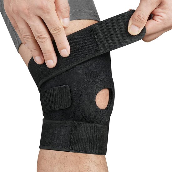 Zweiteilige Sport-knieorthese Mit Seitlichem Stabilisator Und Gummipolsterung, Verstellbar, Bietet Bandunterstützung Bei Knieschmerzen.