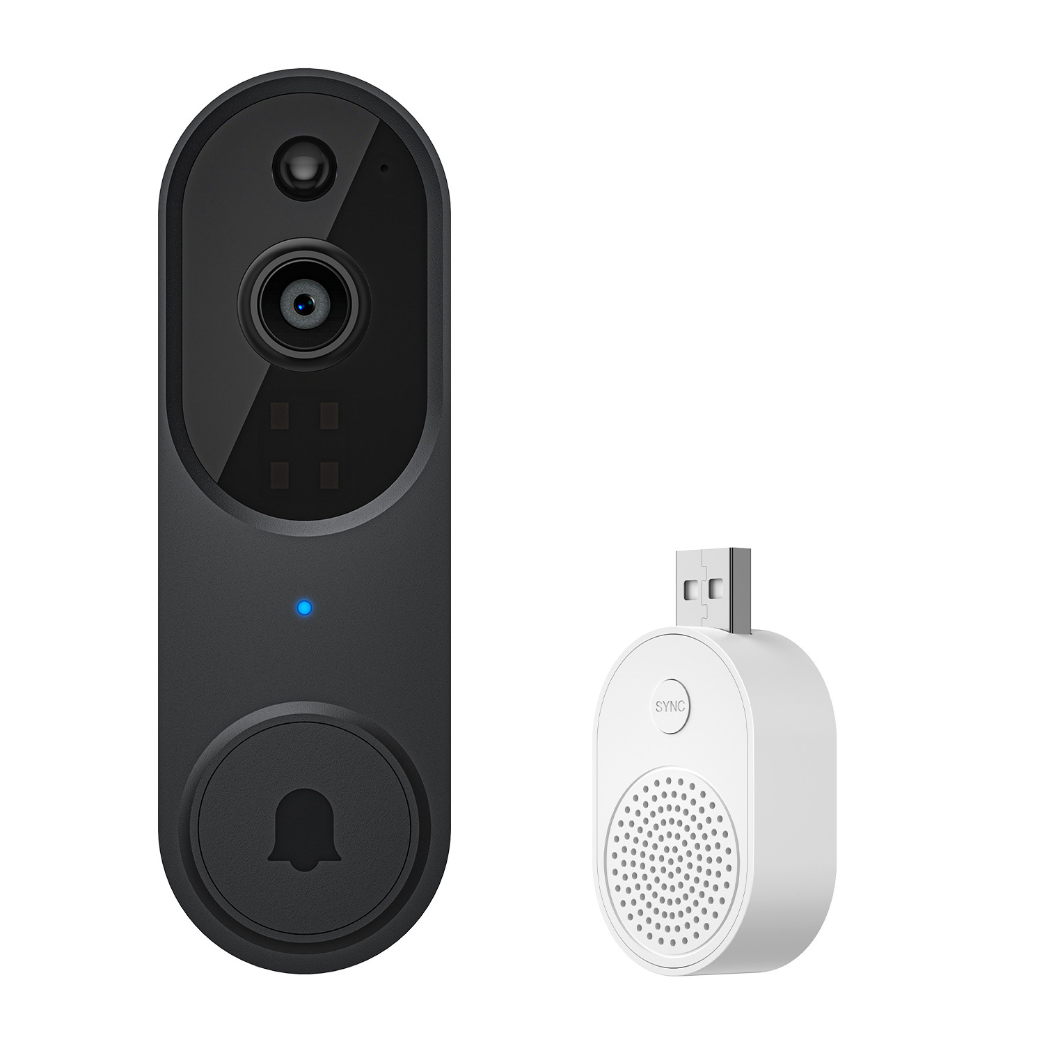 Kabellose Türklingel Mit Kamera, 2k Uhd, Wasserdicht, Ganzkörperansicht, Pir-personenerkennung, Nachtsicht