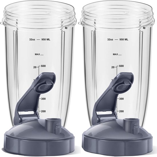 4-teiliges Ersatzset Mit 946 Ml (32 Oz) Mixbechern Und Deckeln Für Nutribullet 600w/900w Mixer