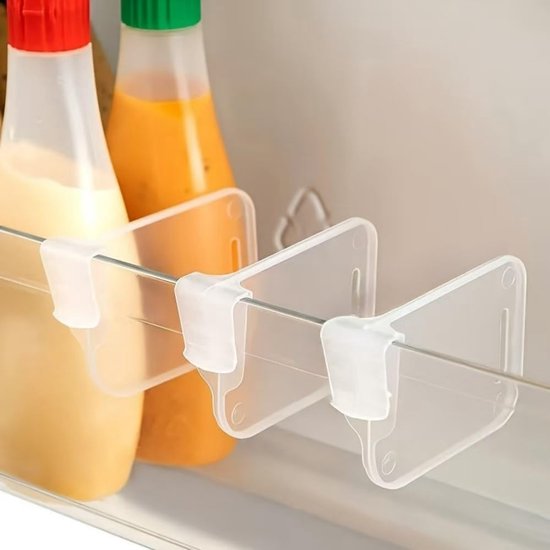 40 Transparente Kühlschrankablagen – Verstellbar Und Universell Einsetzbar – Für Ordnung In Kühlschranktüren Und Gefrierfächern – Platzsparende Aufbewahrungslösung