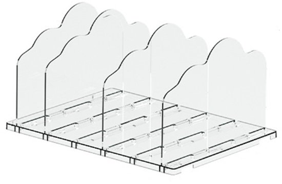 Transparentes Kunststoff-regalteiler-set (33,5 X 24 X 17 Cm Mit 4 Trennwänden)