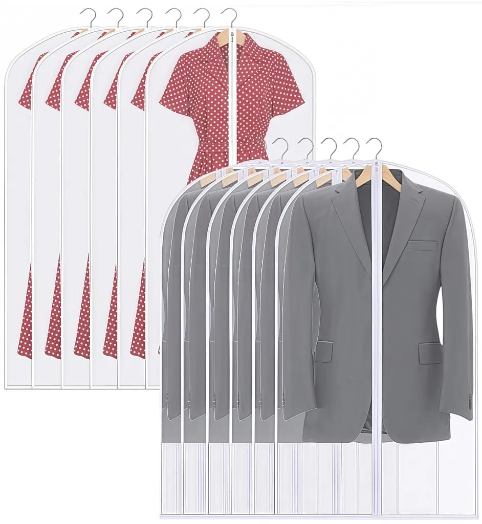 Kleidersäcke, Mottensichere Kleidersäcke, 12er-pack, 60 X 100 Cm Kleidersäcke Zum Aufhängen, Atmungsaktiv, Zum Schutz Der Kleidung.