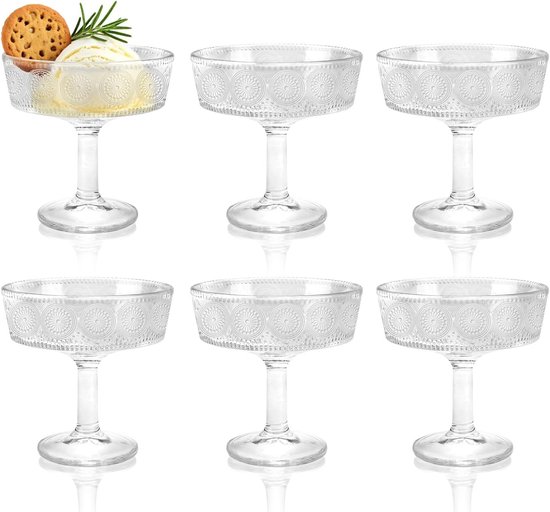 Durchsichtige Dessertschale Mit Sockel, Kleine Glasschalen (190 Ml), Modernes Design, Kristall-dessertschale Als Ständer, Tischdekoration Für Eiscreme