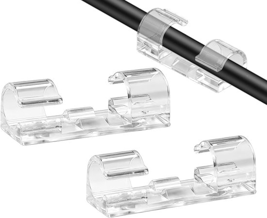40er-pack Selbstklebende Kabelclips – S – Bohrfreie Kabelbefestigung – Kabeldurchmesser 3–5 Mm – Für Tv-, Computer-, Laptop- Und Ethernet-kabel – Für Den Bürogebrauch