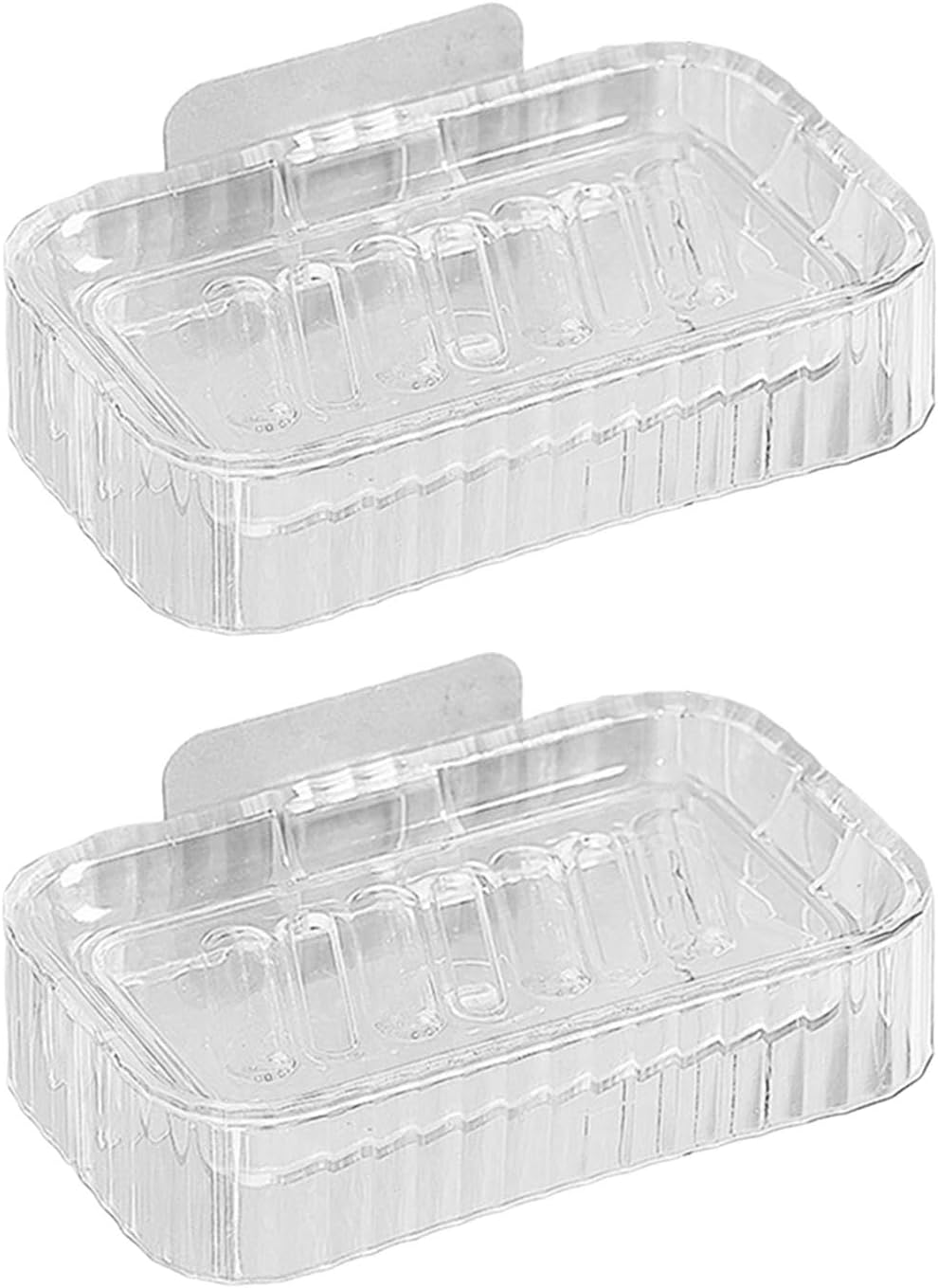 Zweierpack Seifenhalter, Doppelwandige Seifenbehälter Für Die Dusche – Transparent