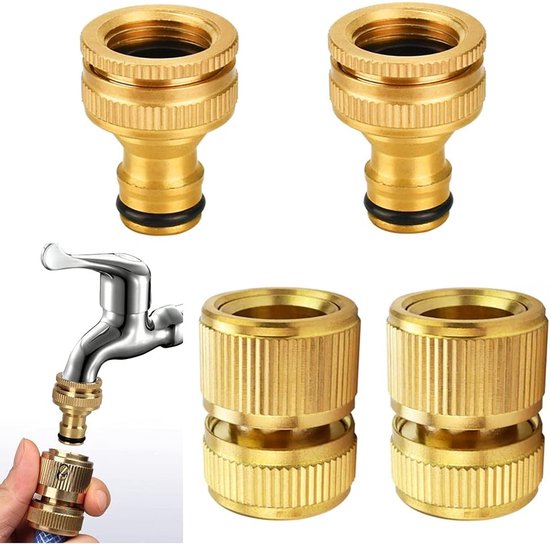 Schnellkupplungsset Für Gartenwasserleitungen – Messingkupplungen – 5 Stück