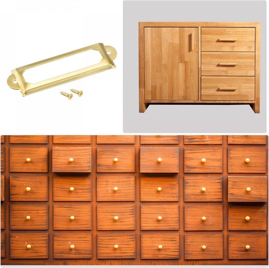 30 Goldene Metall-schubladenetikettenhalter, 60 X 17 Mm Namensschildrahmen Für Bibliotheksschränke Mit Schrauben