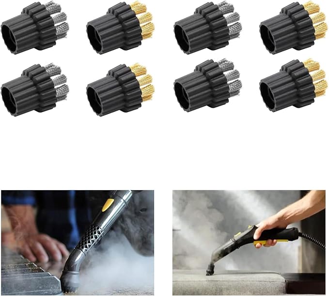8-teiliges Dampfmopp-bürstenkopf-set, Dampfmopp-bürstenköpfe, Bürstenkopf-zubehör, Dampfreinigungsmoppköpfe, 8 Mm Lochdurchmesser (4 Goldene Und 4 Silberne).