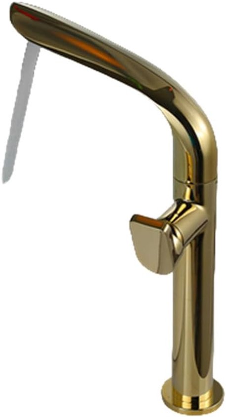 Badezimmerarmatur Aus Messing, Einhebelmischer, Warm- Und Kaltwasserhahn, Vergoldete High-end-ausführung.