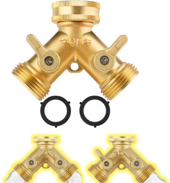 Zweiwege-schlauchverteiler Aus Messing, 3/4"-y-förmiger Adapter