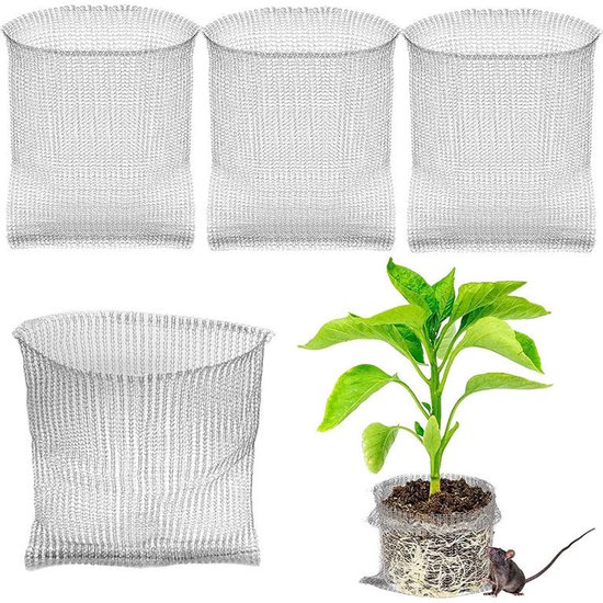 Edelstahl-pflanzenwurzelschutzkörbe (10er-pack, 30 X 15 Cm) – Nagetierabweisende Netzbeutel