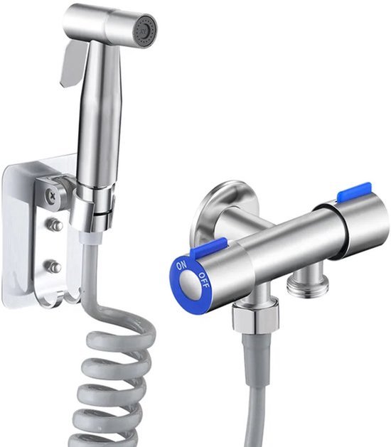 Dieses Handbrauseset Verfügt Über Zwei Edelstahl-steuerventile Und Einen Selbstreinigenden Duschkopf Und Eignet Sich Für Badezimmer Und Toiletten.