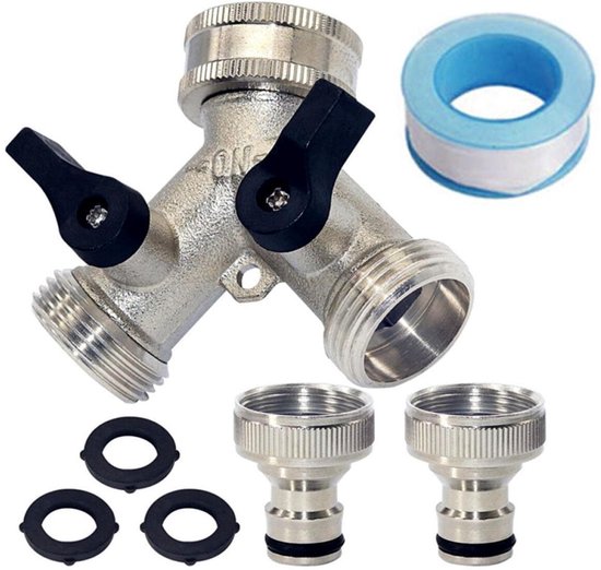 5-teiliges Messing-y-armaturen-set (g 3/4") - Silber