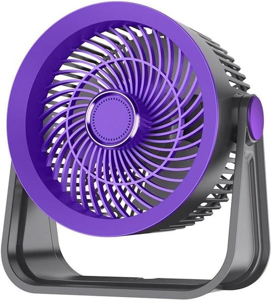 Tischventilator – Kabelloser Ventilator – Ventilator – Handventilator – Mini-ventilator – Led-licht – 5 Windgeschwindigkeiten – 3 Leuchten – 11,7 X 22,5 Cm