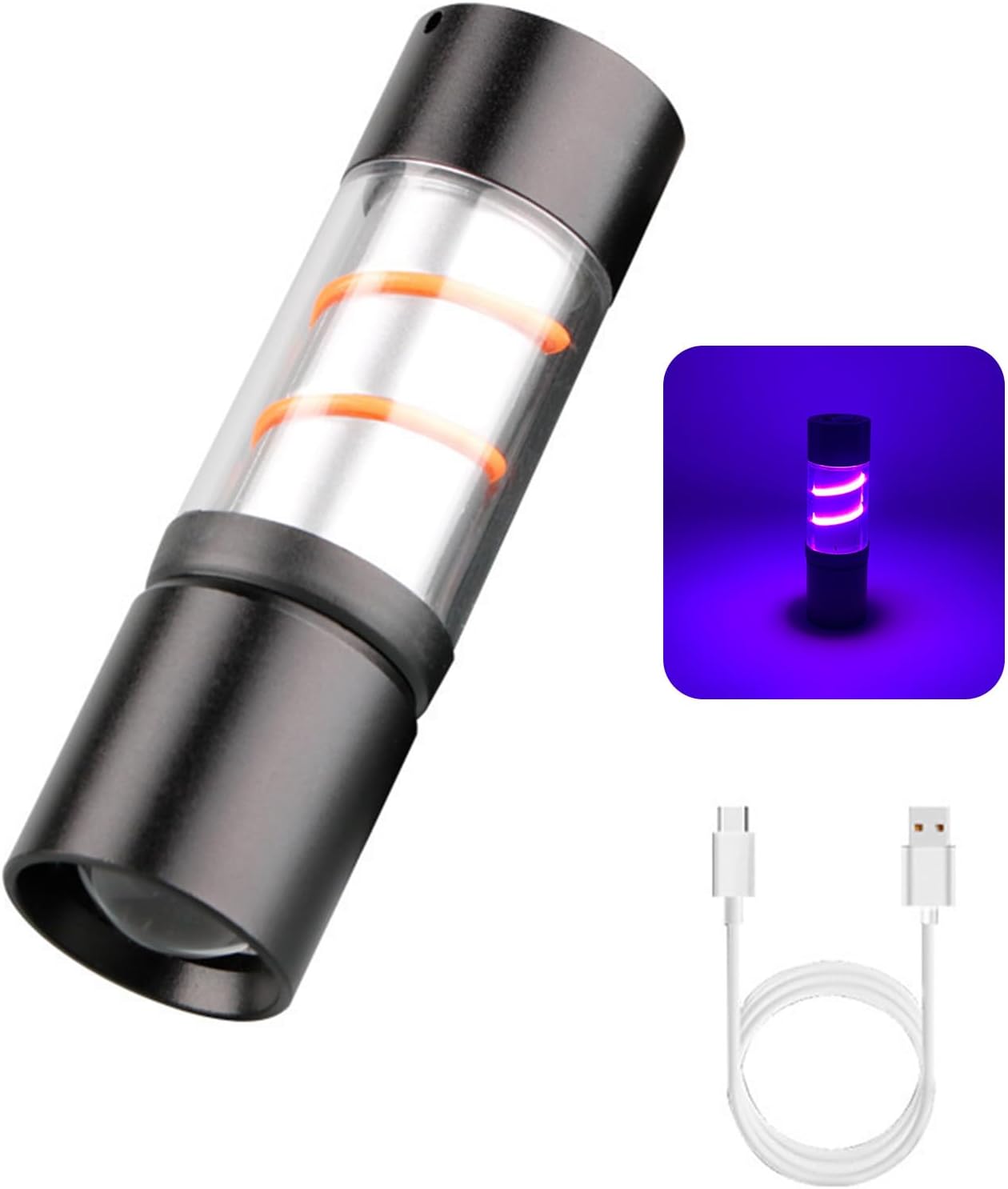 Kleine Wiederaufladbare Led-taschenlampe Mit Cob-licht, Für Reisen, Wandern, Notfälle, Outdoor-aktivitäten Und Autoreparaturen (lila)