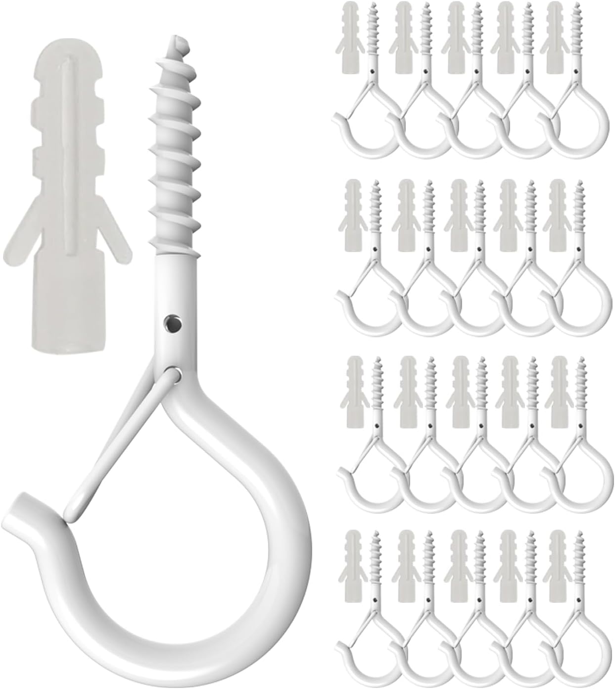 20x Q-haken Mit Sicherheitsverschlüssen, 40 Lbs, Rostbeständige Schraubhaken-lichterkette