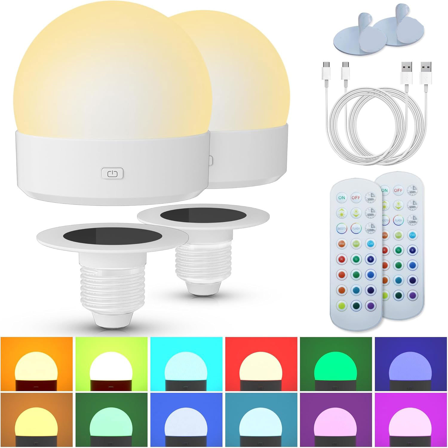 Magnetische Led-lampe – Wiederaufladbar – Fantasiefarben – Fernbedienung – Timer – Dimmbare Kissenlampe – Usb-schreibtischlampe – Wandlampe – Stimmungslampe