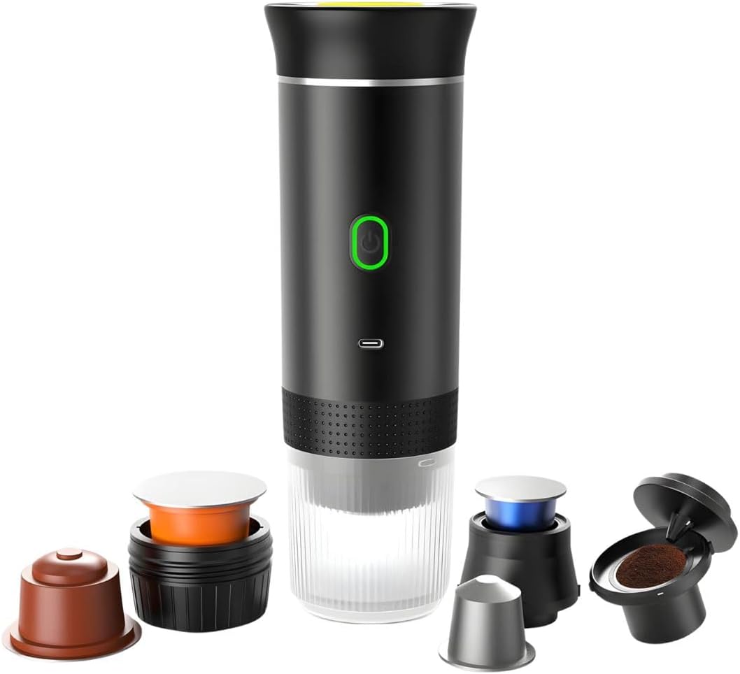 Tragbare Kaffeemaschine, Tragbar, Weiß, Für Kapseln, Bürogebrauch, 3-in-1-espressomaschine Für Kapseln Und Gemahlenen Kaffee