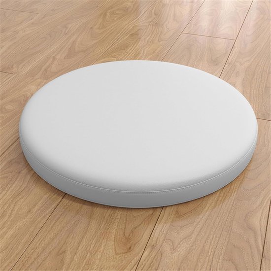 Rundes Hockerkissen Aus Memory-schaum, Wasserfest Und Waschbar, Für Garten, Drinnen Und Draußen, Auto Und Büro, Durchmesser 45 Cm, Weiß