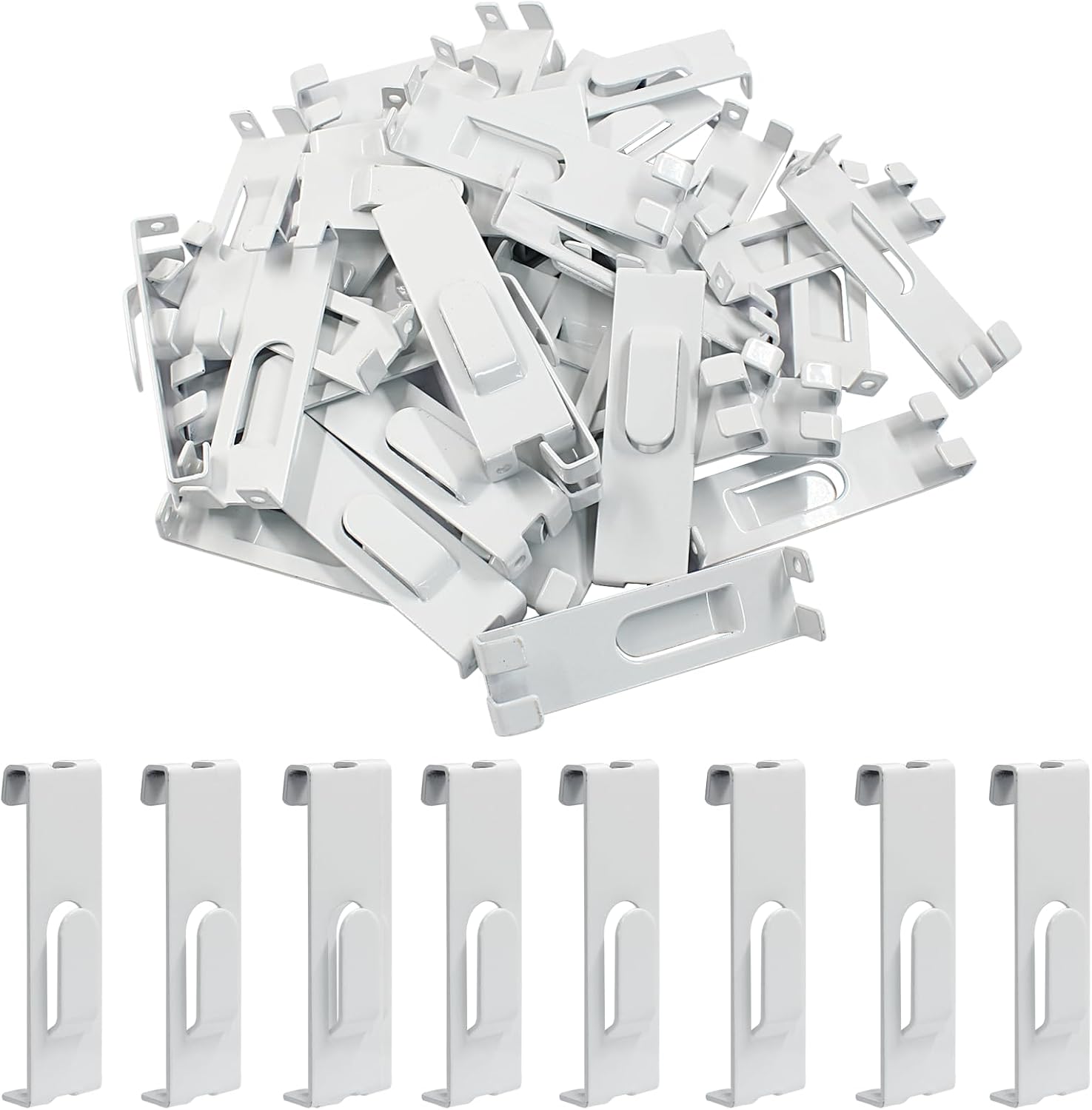 30er-pack Weiße, Gekerbte Präsentationshaken, Drahtgitter-wandhaken, Metall-drahtgitter-wandaufhängehaken, Praktisches Drahtgitter-wandaufhängezubehör