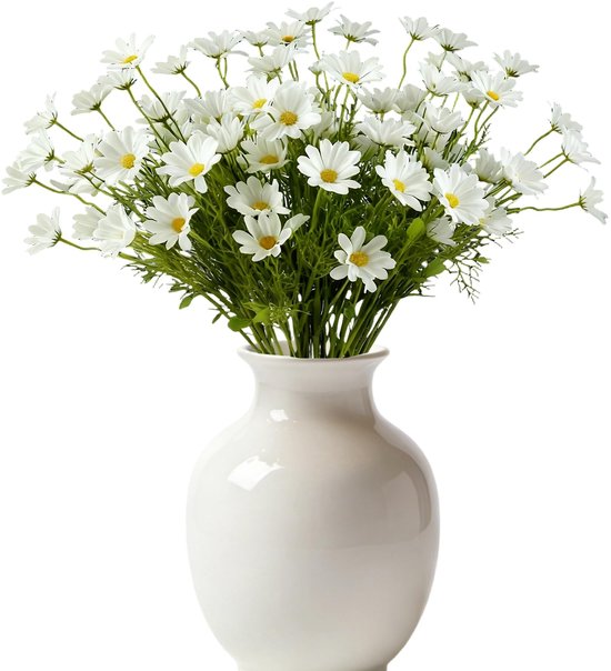Künstliche Gänseblümchen – 12 Stück – 50 Cm Lange Stiele – Seiden-/kunstblumen – Nachhaltige Dekoration – Für Tisch-/partydekoration