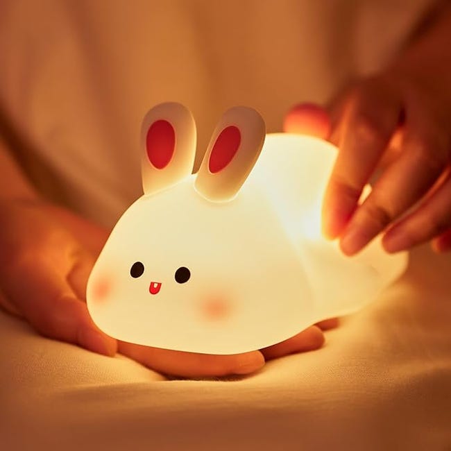Einstellbares Led-hasen-nachtlicht, Wiederaufladbares Silikonmaterial, Perfekt Für Kinderzimmer.