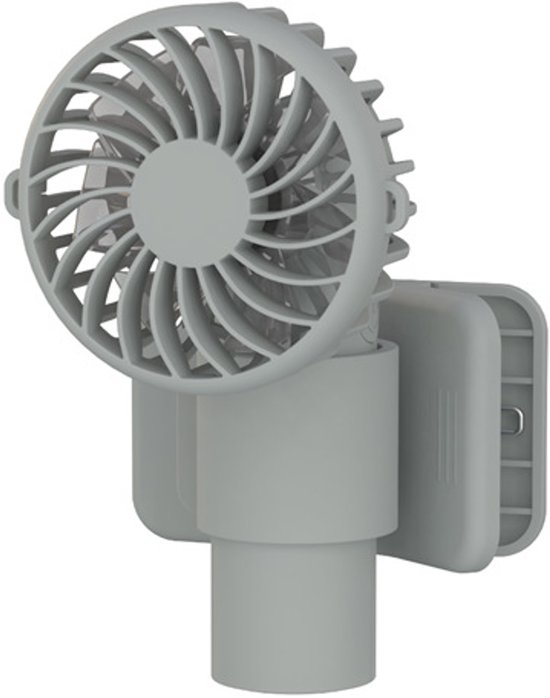 Nackenventilator – Tragbarer Ventilator – Mini-handventilator – Mit Clip – Drei Windstufen – Bürstenloser Motor – Siebenflügel – Weiß