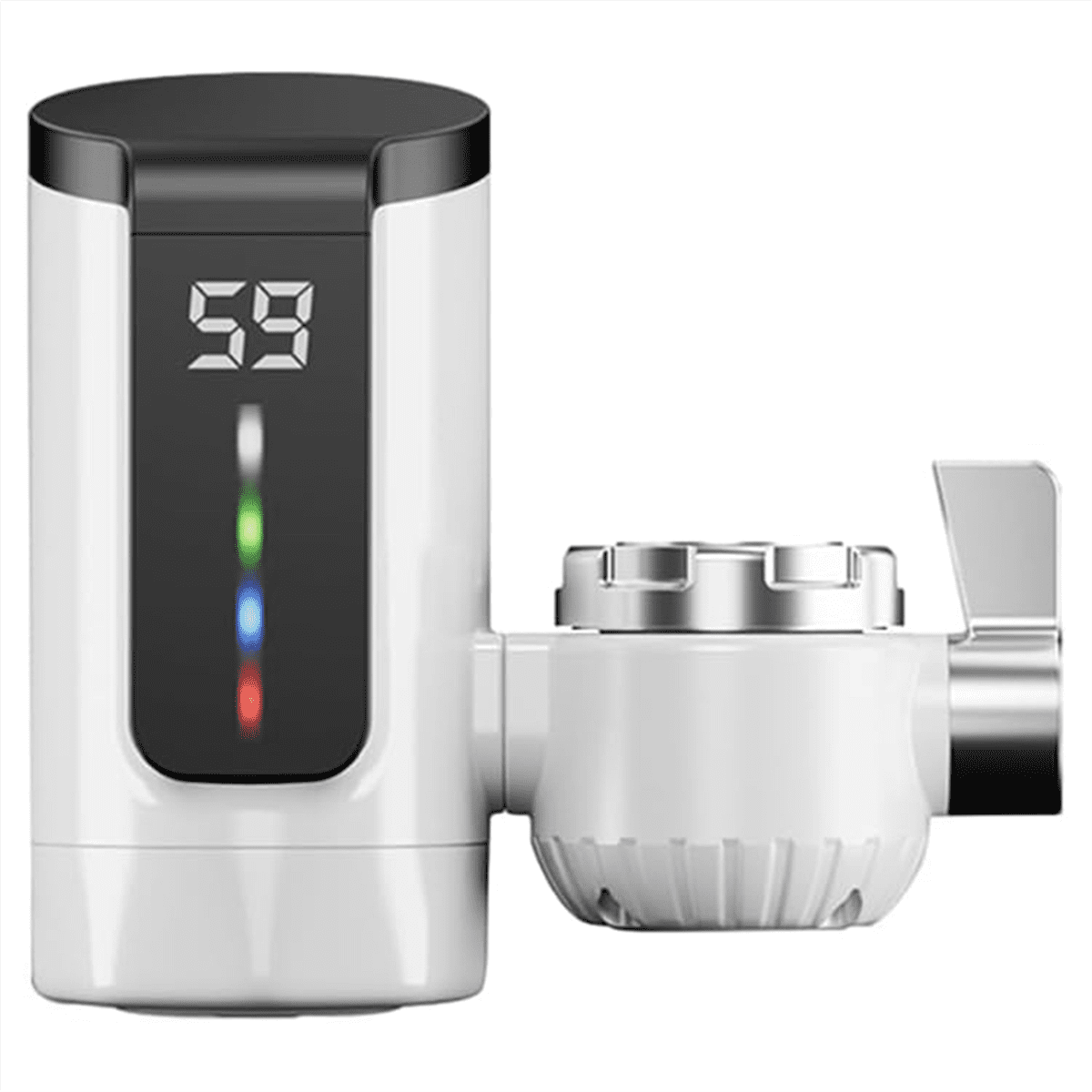 Warmwasserbereiter-armatur, Dynamisches Digitaldisplay Mit Großem Bildschirm, Elektrische Badarmatur, Küchenarmatur, 1 Weißer Elektrischer Warmwasserbereiter