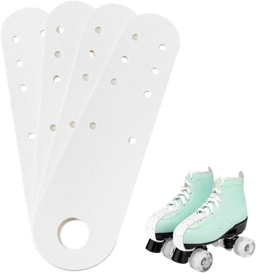 4-teilige Zehenkappe Aus Leder Für Rollschuhe, Schwarze Flache Abdeckung, Schützende Vorderkante, Pu-leder-schutz Für Vierrad-rollschuhe (weiß)