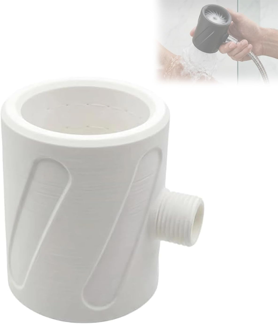 Hochdruck-regenduschkopf Mit Massagefunktion, Kalk- Und Rostfreier Strahlregler (weiß)