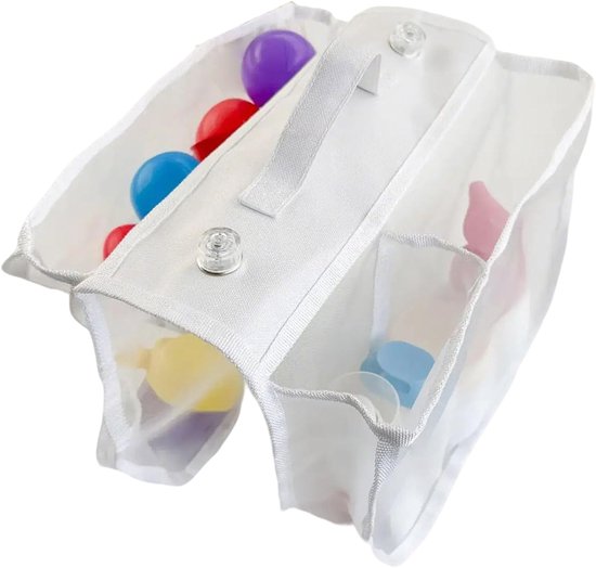 Aufbewahrungsnetz Für Badespielzeug Mit Saugnäpfen – 56 X 28 X 8 Cm, Weißer Organizer Für Toilettenartikel