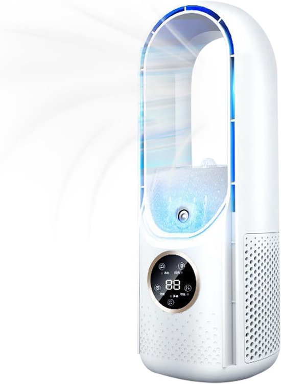 Tragbare Klimaanlage – Tragbarer Usb-luftkühler Und Blattloser Ventilator – 6-stufig Einstellbare Leistung – Leiser Ventilator Und Luftbefeuchter (weiß)