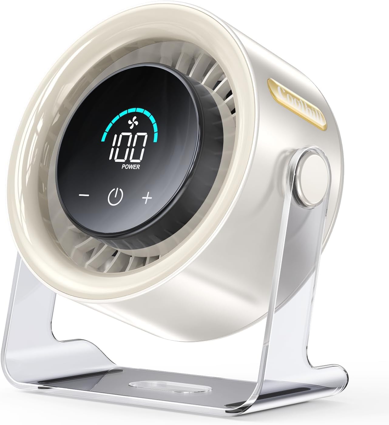 Kabelloser Wandventilator – Wiederaufladbarer Kleiner Wandventilator – Leiser Ventilator Mit 100 Geschwindigkeitsstufen Und Digitalanzeige – 120° Neigbar – 2 Zoll