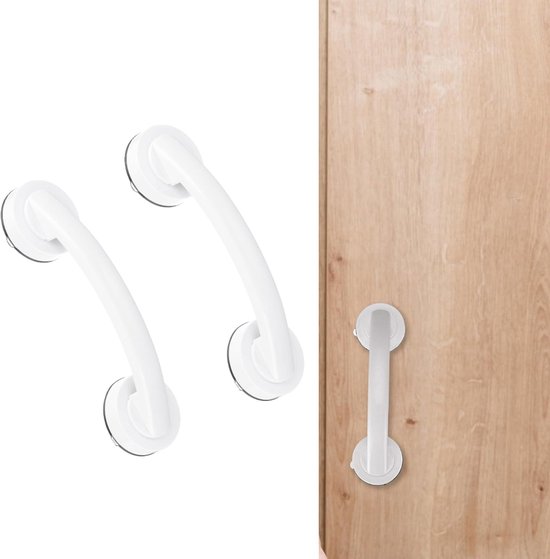 Haltegriffe Für Bad Und Dusche, Glastür- Und Fenstergriffe, Saugnäpfe, Rutschfeste Sicherheits-haltegriffe Für Toiletten Und Schließfächer (19,4 Cm, Weiß)