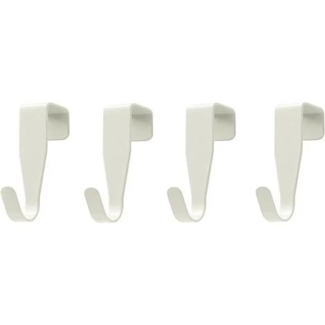 Ein Set Aus 4 Weißen Tür- Und Fensterhaken, Inklusive Zierhaken, Nägeln Und Türhalterungen.