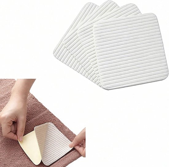 12er-pack Weiße 10x10 Cm Staubsauger-antirutsch-eckenaufkleber Für Teppiche Und Läufer