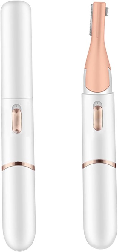 Multifunktionaler, Wiederaufladbarer Augenbrauentrimmer Mit Usb-c-ladeanschluss, 2-in-1-aufsatzköpfen Und Neigbarer Klinge, Geeignet Für Gesicht Und Körper, Weiß