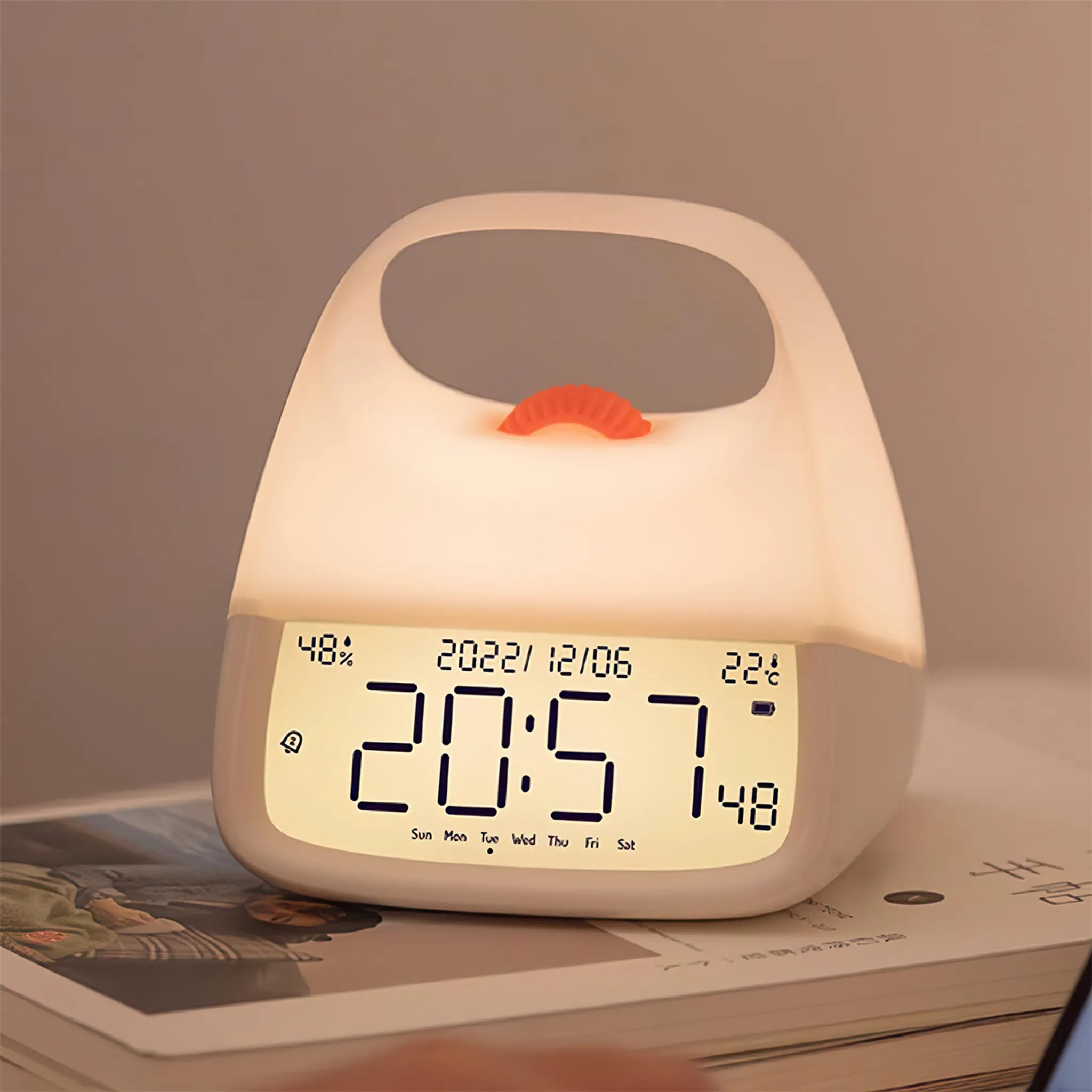 Kinderzimmer-nachtlicht Mit Temperatur- Und Feuchtigkeitsanzeige, Led-drucklicht, Usb-c-lcd-bildschirm, 10 Stunden Dauerbetrieb, Für Babys Und Kleinkinder