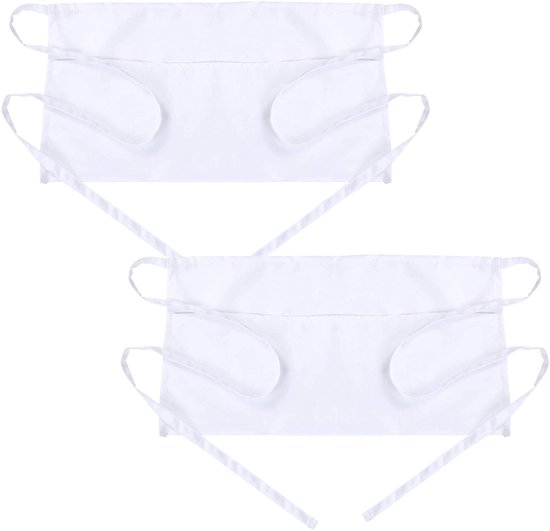 2-teilige Weiße, Wasserdichte Unisex-hüftschürze Aus Polyester Mit 3 Taschen