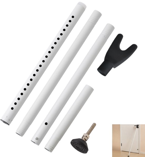 Verstellbarer Türsicherheitsriegel, Schiebe-/drehtürstopper, Weiß, 148 Cm, Für Zuhause, Wohnung, Hotel Und Reisen