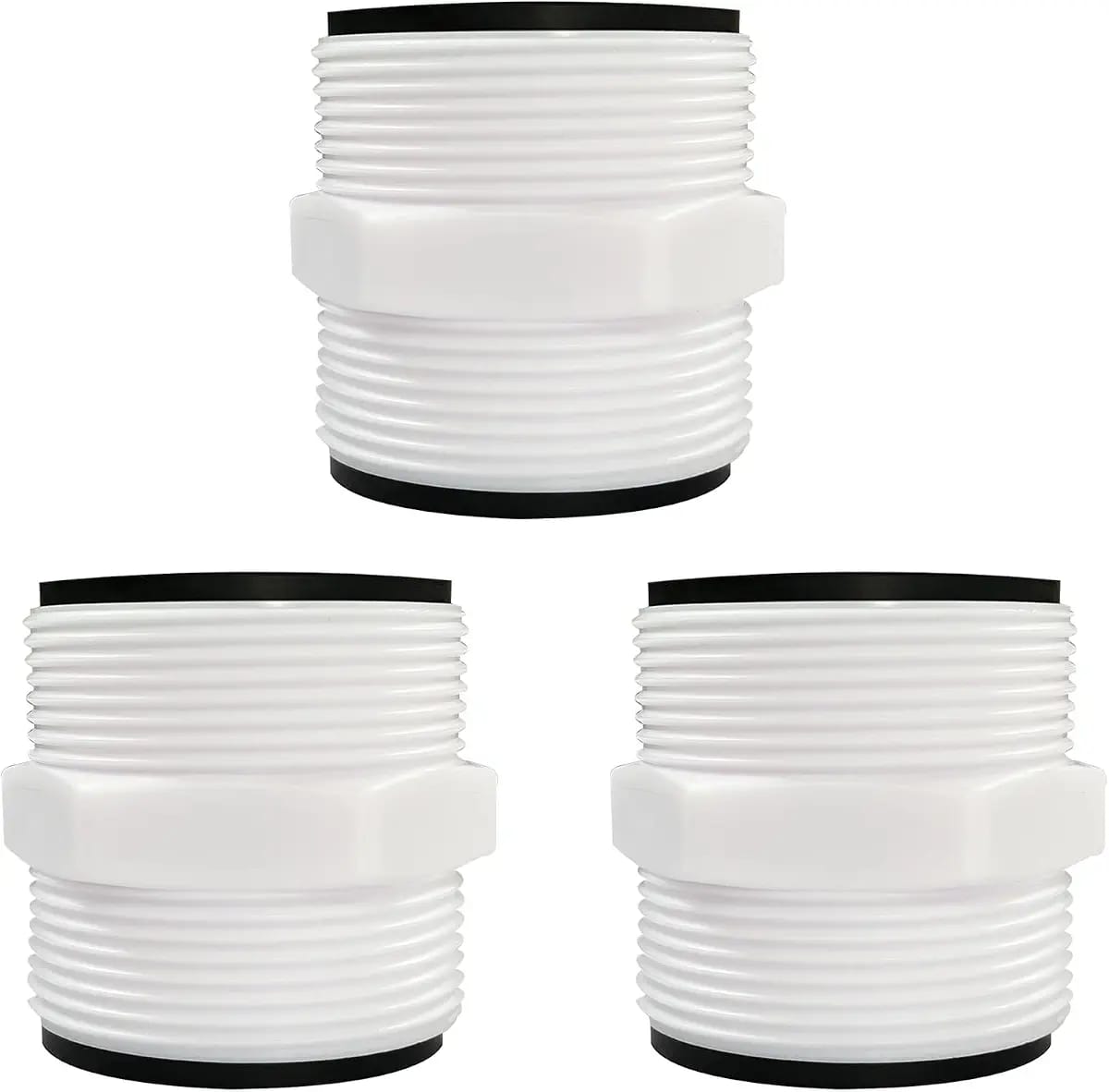 Drei Intex Coleman Einbaupool-schlauchverlängerungen, Ersatzteile, Filterpumpen, Gewindeanschlüsse 1,5 Bis 1,5 Zoll (3,8 Bis 3,8 Cm), Adapter