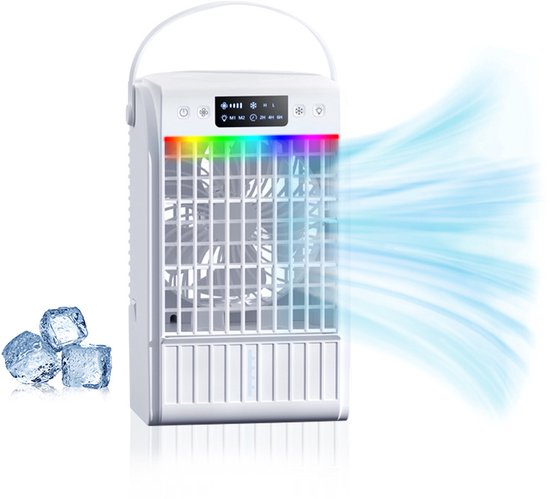 Tragbare 1-liter-klimaanlage, Verdunstungskühlventilator, Kein Ablauf, Für Zimmer/camping, Energieeffizienzklasse A+++, Weiß
