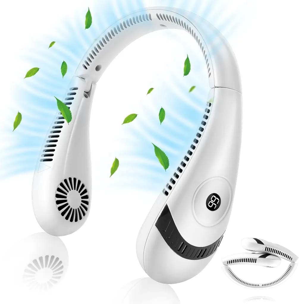 5000mah Tragbarer, Faltbarer, Wiederaufladbarer Usb-nackenventilator (3 Geschwindigkeitsstufen).