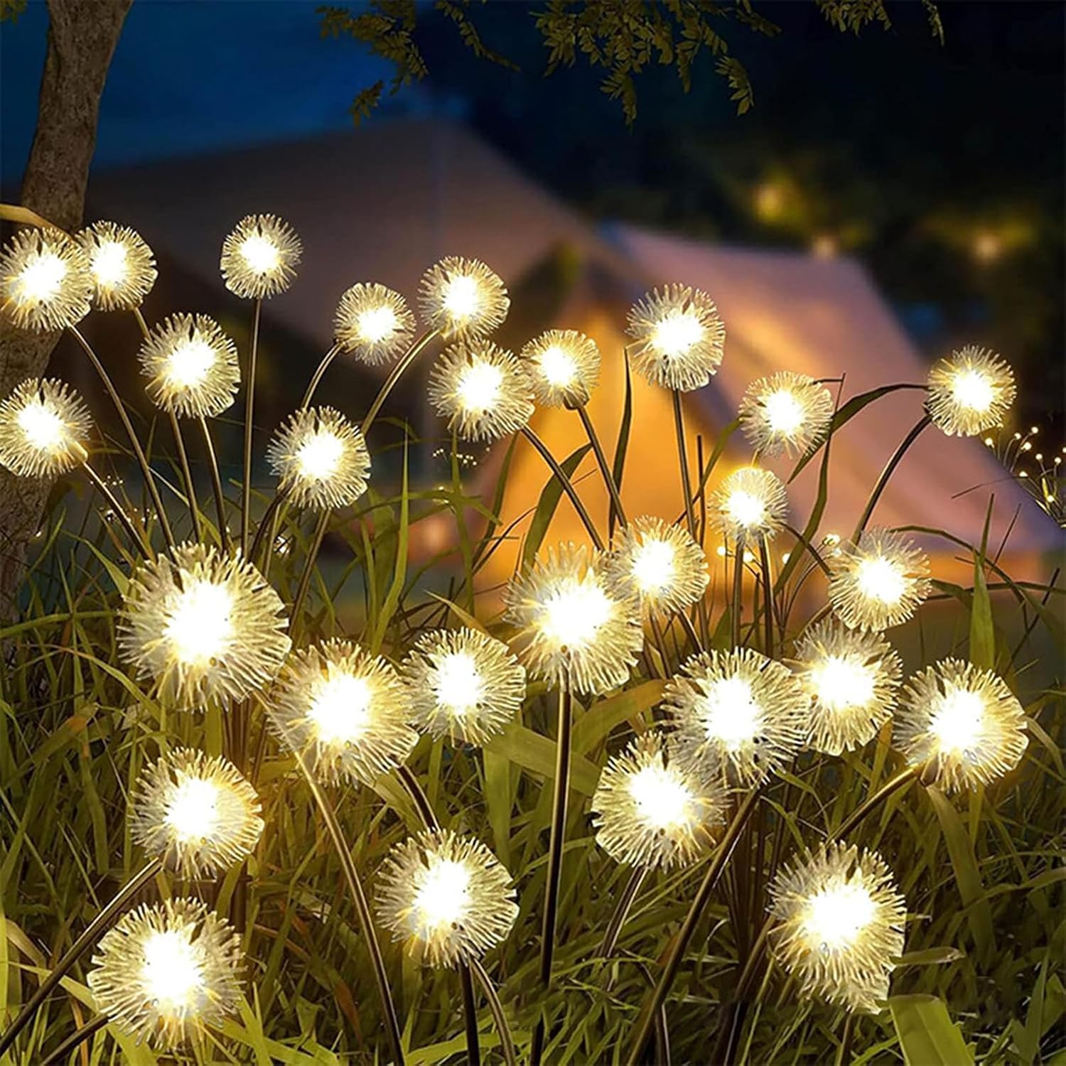 4 Stück 32 Led - Solar-gartenleuchten Für Den Außenbereich - Solar-löwenzahn-bienenlichter, Wasserdicht - Bewegliche Glühwürmchenlichter - 4 Stück