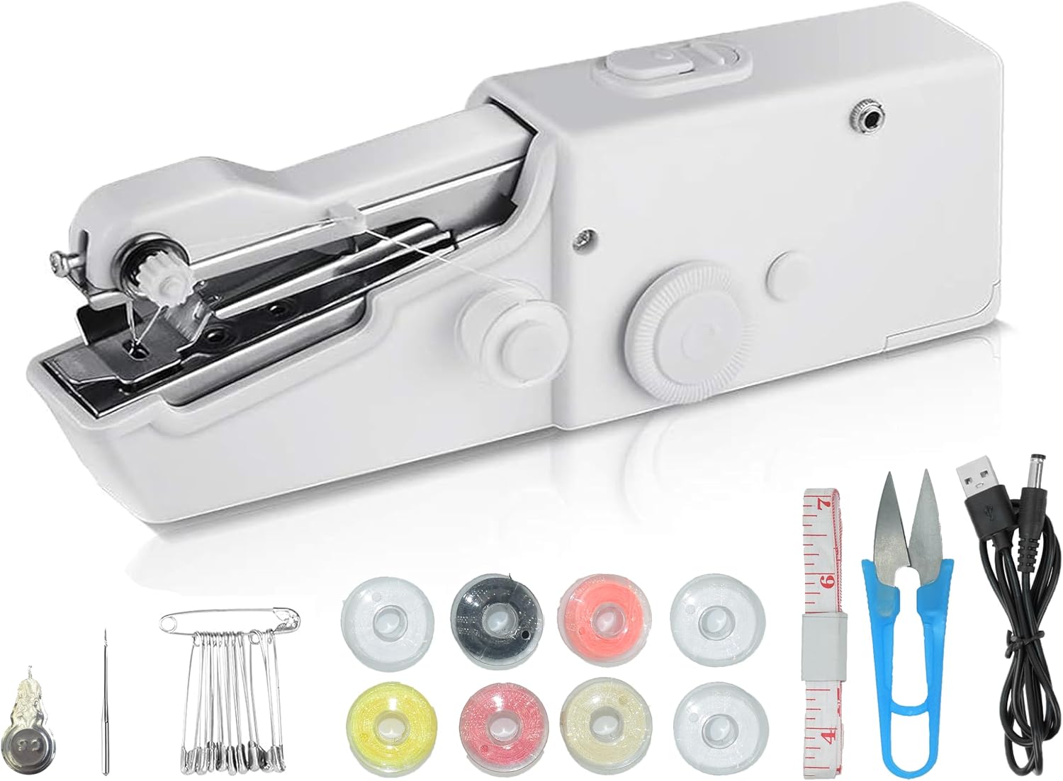 Tragbare Nähmaschine, Elektrische Nähmaschine, Mini-nähmaschine, Geeignet Für Anfänger, Nähen Von Kleidung, Familie, Reisen, Diy (weiß)