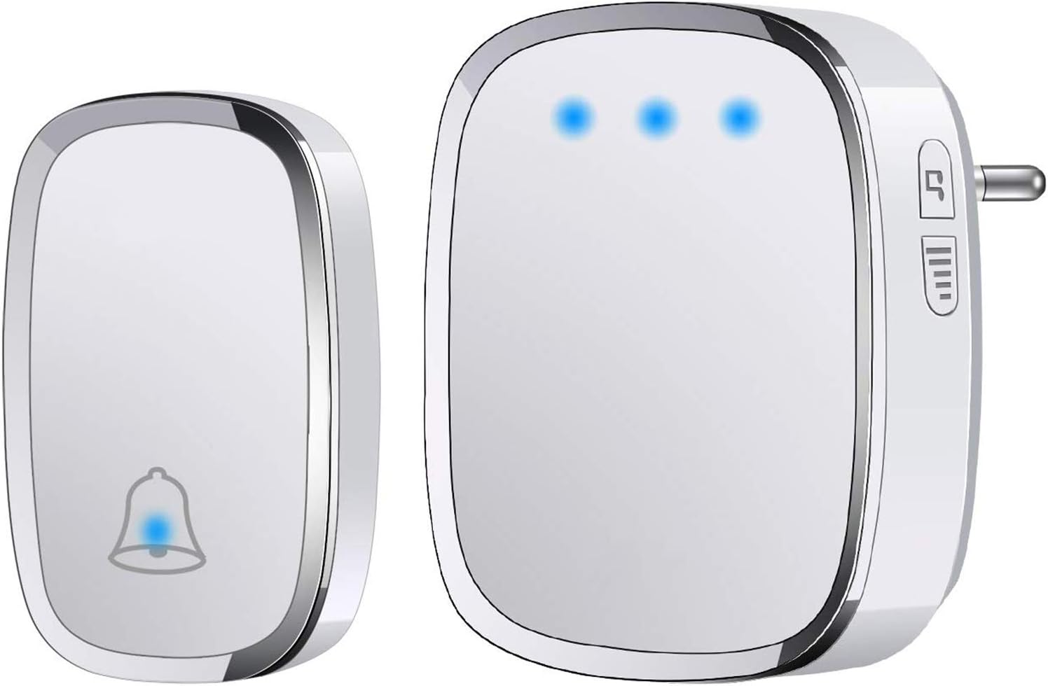 Kabellose Außentürklingel, Wasserdicht (ip44), 300 Meter Reichweite, Türklingel-set Mit Blinkender Led, 1 Sender Und 1 Empfänger