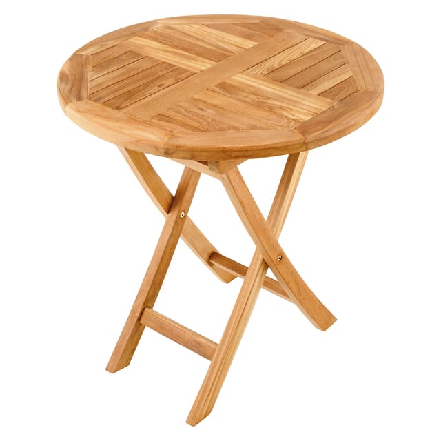 deVries ""WOODIE"" Klapptisch Holztisch Gartentisch aus Teakholz rund ø70 x 75 cm