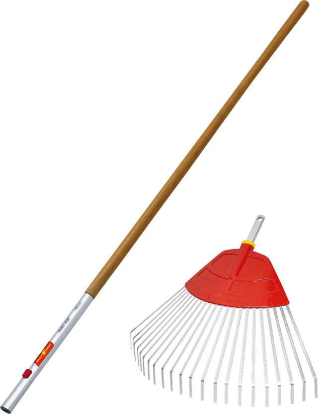Wolf Garten Fächerbesen UF-M+ZM140 Rechen 50 cm Arbeitsbreite, inkl. Eschenstiel